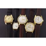 Tissot Seastar Seven automatic gold plated lady's wristwatch; together with two Tissot Seastar
