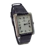 Baume & Mercier stainless steel gentleman's dress watch, ref. 27617-8, no. 580, the silvered dial