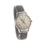 Eterna-Matic stainless steel gentleman's wristwatch, the circular silvered dial with sweep centre