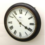 Single fusee 12" wall dial clock, within a turned surround (pendulum)