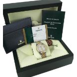 Rolex Oyster Perpetual Datejust stainless steel and gold diamond set mid-size lady's bracelet watch,