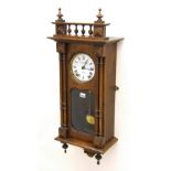 Contemporary walnut two train Vienna wall clock, the 5.25" dial signed E. Lahaye, Soissons within