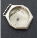 Rolex silver octagonal wire lug wristwatch head case, ref. 800000, import hallmarks for Glasgow