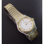Ebel Classic Wave stainless steel and gold lady's bracelet watch, ref. 181908, no. 12689830, quartz,