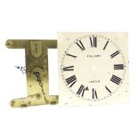 Good English single fusee six pillar clock movement signed Vulliamy, London no. 1039, with 12.75"