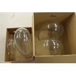 Four various large glass domes, tallest 24" high (4)