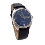 Omega Seamaster Cosmic automatic stainless steel gentleman's wristwatch, circa 1970, circular blue
