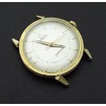 Omega Seamaster automatic 14ct gentleman's wristwatch head, circa 1956, the circular silvered dial
