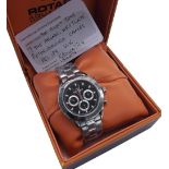 Rotary Aquaspeed chronograph stainless steel gentleman's bracelet watch, ref. GB00007/04, 42mm; with