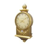 Bulle electric wall clock, the 8" cream convex dial within a giltwood case, 23" high