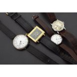 Four assorted wristwatches to include an Ingersoll digital gold plated wristwatch, two silver wire
