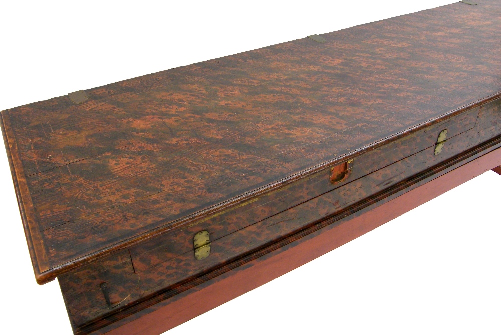 An unfretted clavichord by Johann Adolph Hass, Hamburg, 1761, the case exterior painted with - Image 4 of 12
