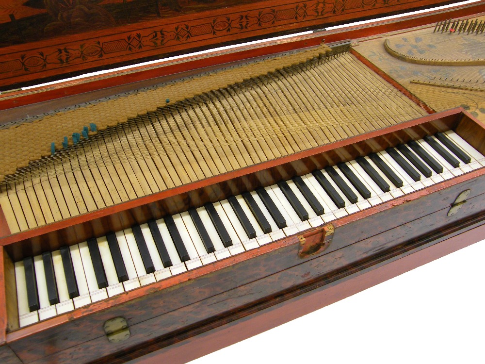 An unfretted clavichord by Johann Adolph Hass, Hamburg, 1761, the case exterior painted with - Image 5 of 12
