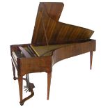 A grand piano by Joseph Johann Brodmann, Vienna, circa 1815, the case veneered in walnut and stained