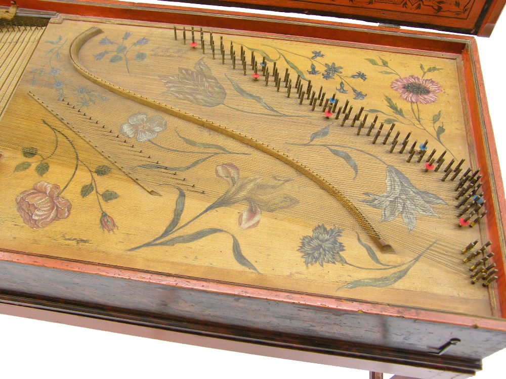 An unfretted clavichord by Johann Adolph Hass, Hamburg, 1761, the case exterior painted with - Image 6 of 12