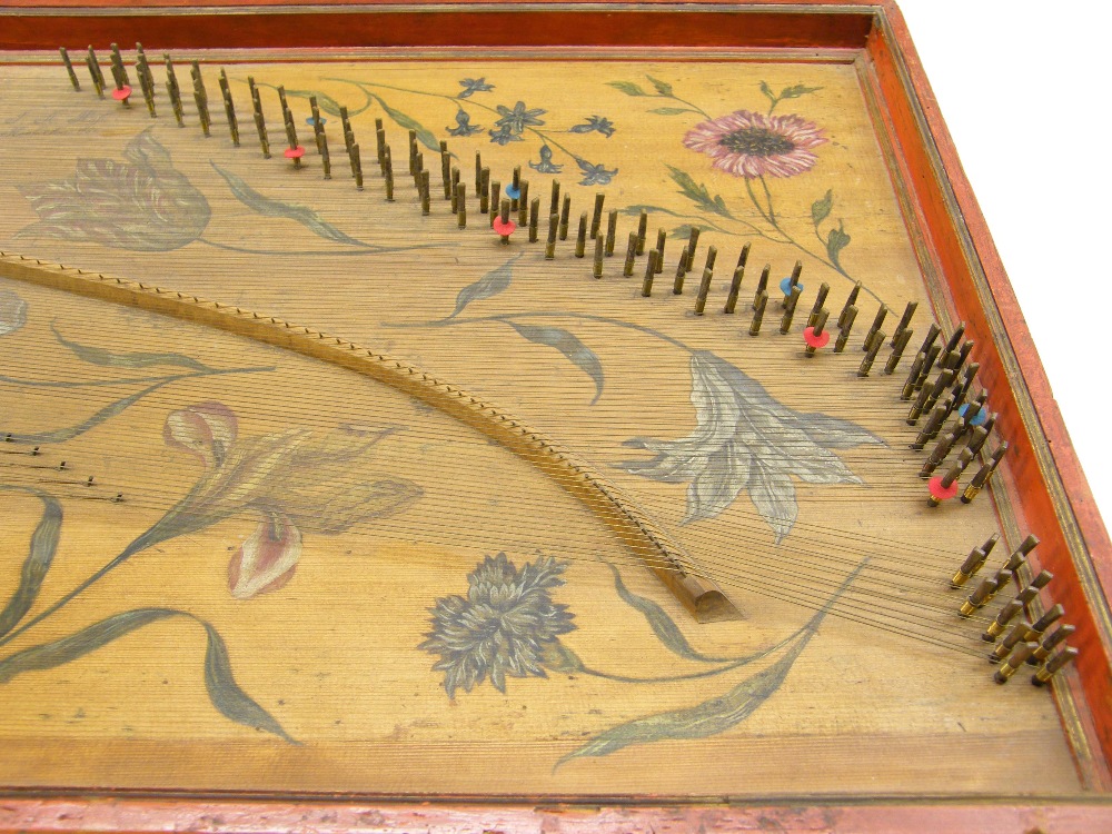 An unfretted clavichord by Johann Adolph Hass, Hamburg, 1761, the case exterior painted with - Image 7 of 12