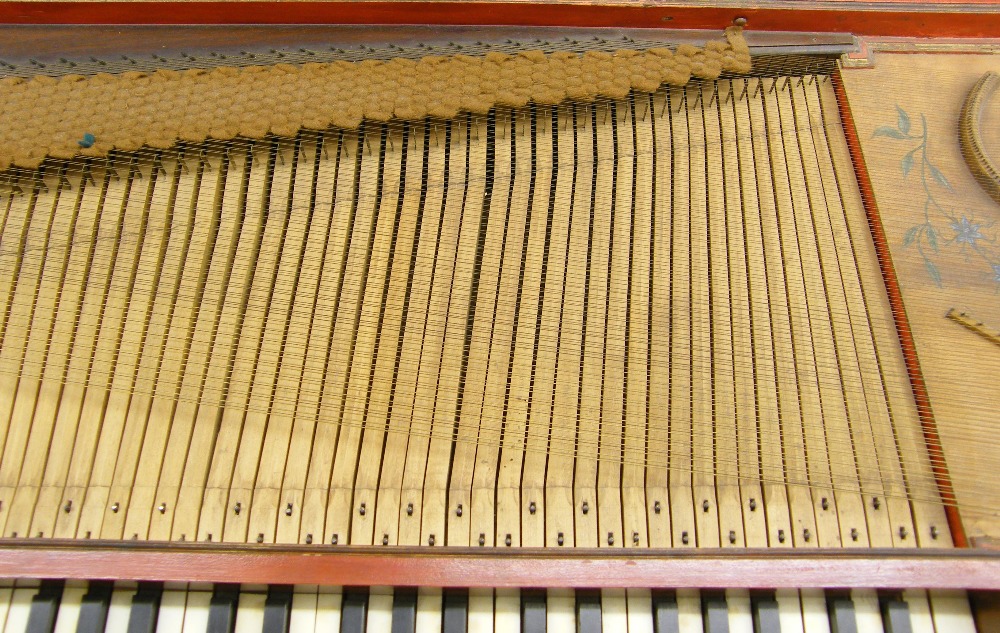 An unfretted clavichord by Johann Adolph Hass, Hamburg, 1761, the case exterior painted with - Image 9 of 12