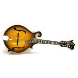 Dixon F style mandolin, sunburst finish, hard case