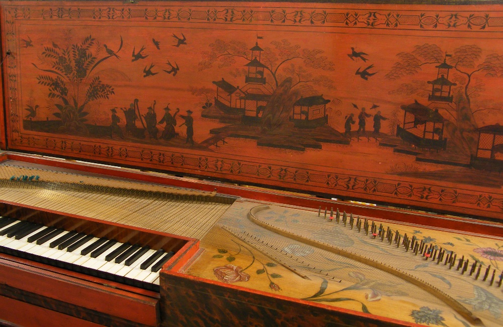 An unfretted clavichord by Johann Adolph Hass, Hamburg, 1761, the case exterior painted with - Image 12 of 12