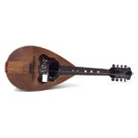 Late 19th century Neapolitan bowl back mandolin labelled Cav. Giovanni De Meglio Figlio...Anno 1895,