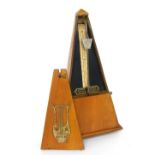 Wooden pyramid cased Maelzel metronome (a.f)
