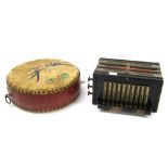 Ludwig's accordion; together with an interesting early decorative drum (2)