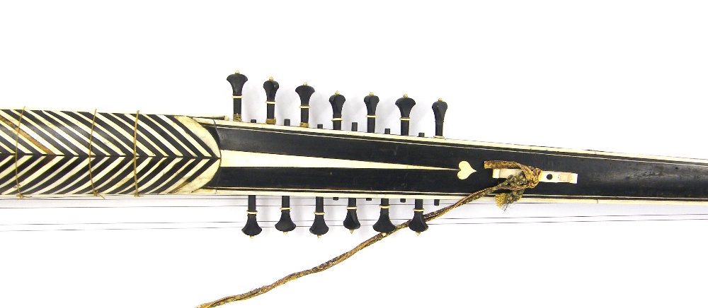 Fifteen-course chitarrone or theorbo, Italian, 17th century and later, the body of thirty ebony ribs - Image 11 of 11