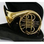 Elkhart 100BFH gold lacquered French horn in F, case