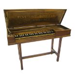 A small unfretted clavichord by Arnold Dolmetsch, Haslemere, 1929, the case of walnut with gilded