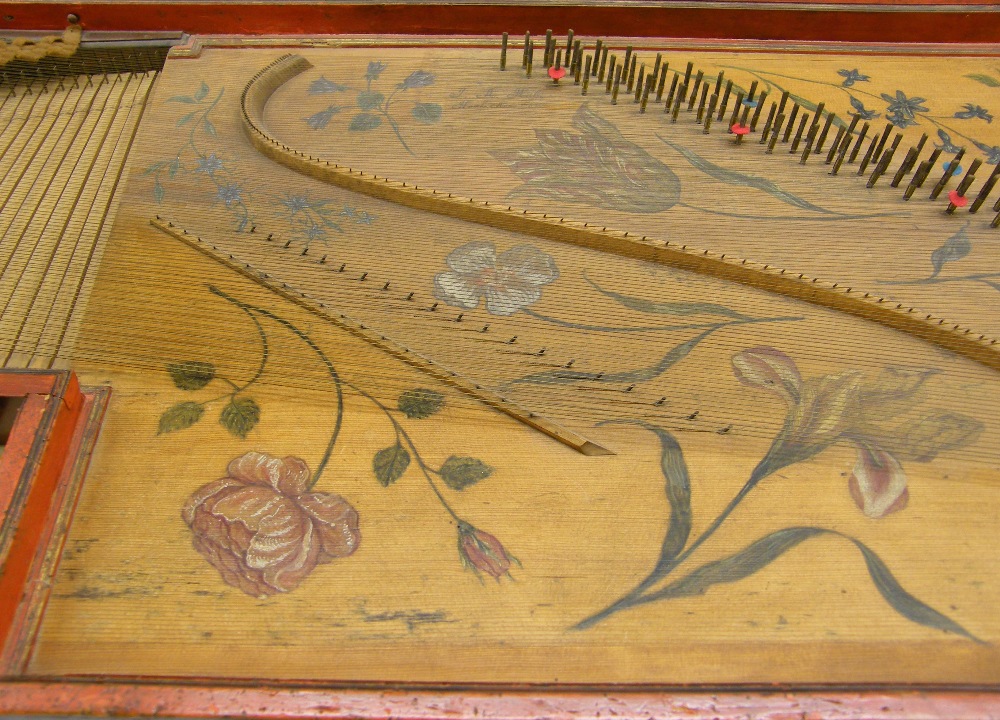 An unfretted clavichord by Johann Adolph Hass, Hamburg, 1761, the case exterior painted with - Image 8 of 12
