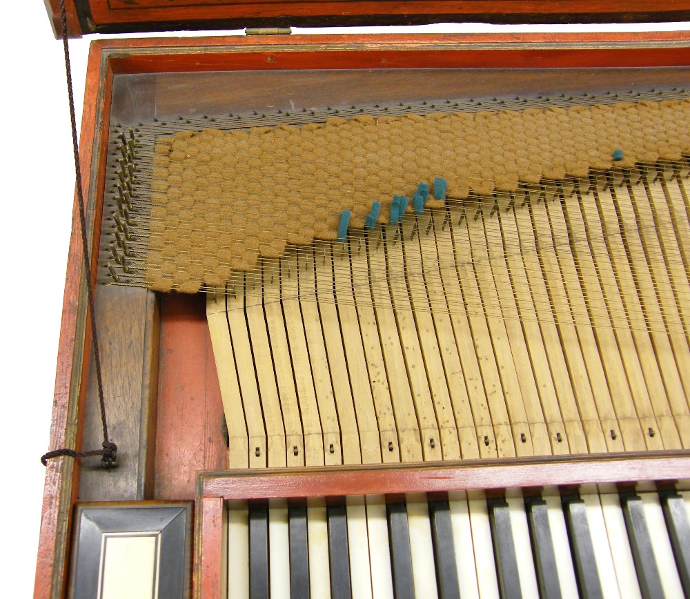 An unfretted clavichord by Johann Adolph Hass, Hamburg, 1761, the case exterior painted with - Image 10 of 12