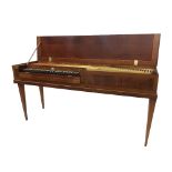 An unfretted clavichord by Johann Gottlob Horn, Dresden, 1789. the oak case veneered with mahogany