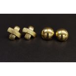 Two pairs of 14k earrings, 24-26mm wide, 20.9gm (4)