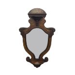 Attractive 19th century rosewood lyre shaped bracket wall mirror in the manner of Sheraton, with