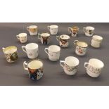 Collection of English porcelain coffee cans, principally Derby (with damages) (15)