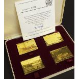 Passenger Railway 150th Anniversary 1825-1975 - four 22ct replica stamps, 106.8gm; with