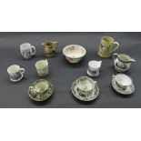 Mixed selection of 19th century transfer printed ware to include cups and saucers, jugs, mugs and