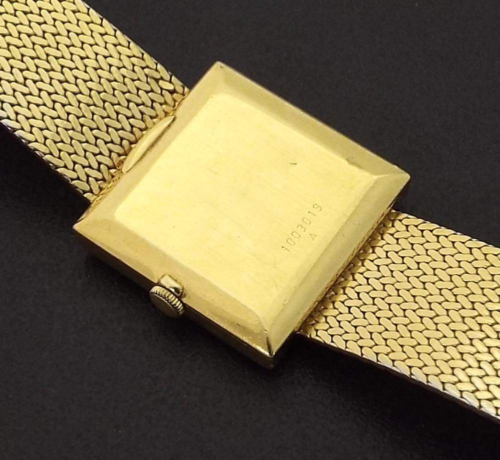 Jaeger Le Coultre 18k gentleman's wristwatch with a plated bracelet, ref. 1926, the gilt dial with - Image 2 of 2