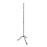 Wrought iron tripod floor stand, possibly for a lamp, 67" high