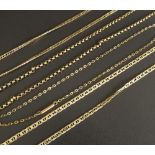 Four 9ct necklets, 26.3gm (4)