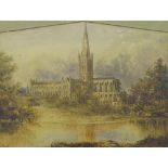 19th Century School - Norwich Cathedral, initialled CG and dated 1853, watercolour, 7.5" x 10";