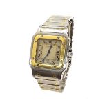 (31 1335-1-A) Cartier Santos gold and stainless steel gentleman's bracelet watch, ref. 187901,