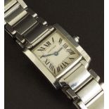(536875-1-A) Cartier Tank Francaise stainless steel lady's bracelet watch, ref. 2384, ser no.