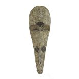 Massive Fang Gabon Pangwe mask, of a large tapered head that goes slim at the jaw, 40" long