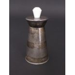 1960s silver engine turned pepper mill with faux ivory knop, maker JC Limited, Birmingham 1960, 4.