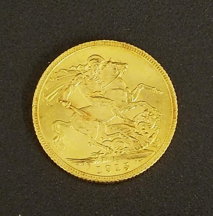 1915 full sovereign coin, 8gm - Image 2 of 2