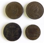 Group of halfpennies and pennies from Somerset to include a rare 1796 Walcot Turnpike Bath