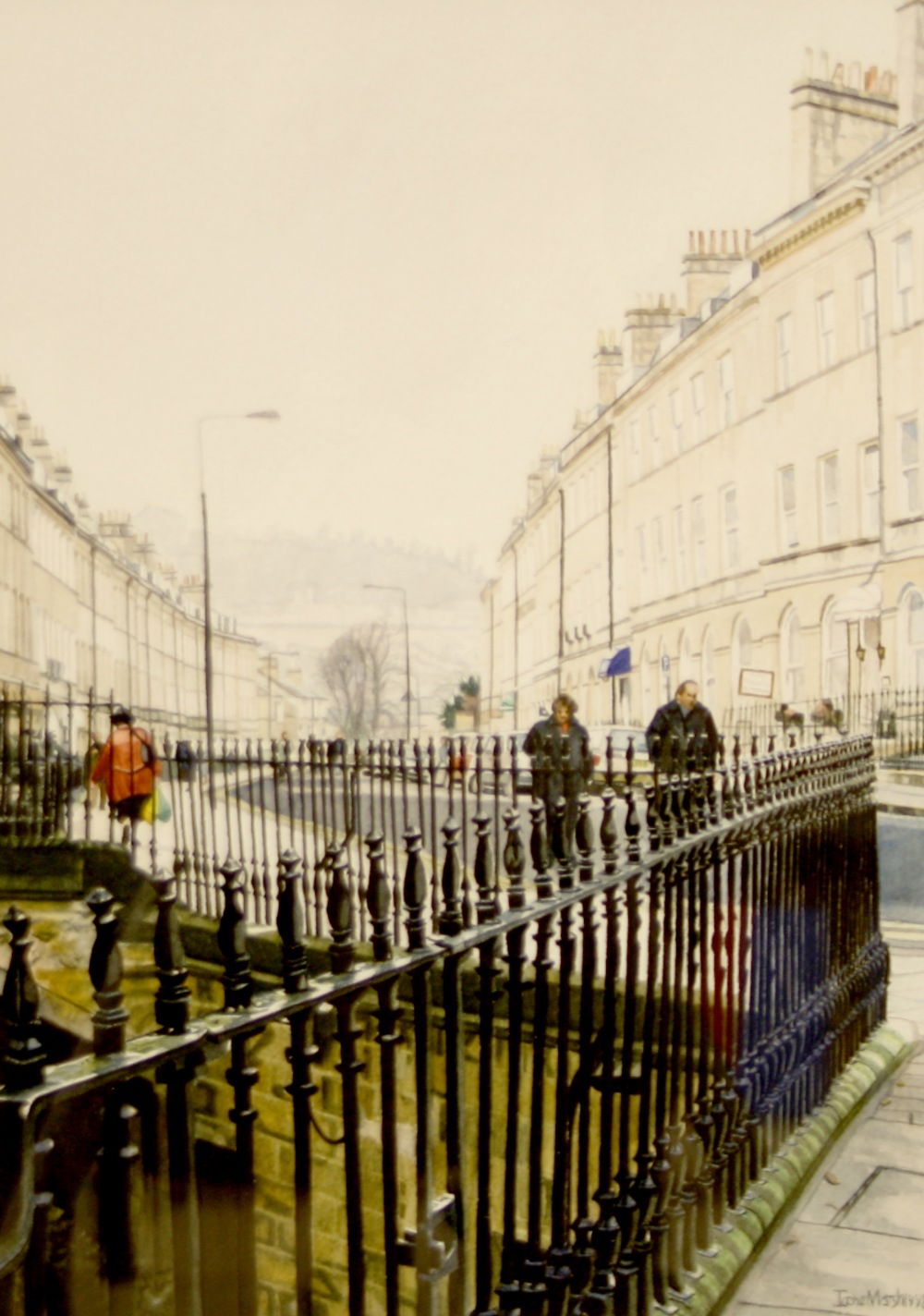 By Irene Marsh (20th/21st century, Bath artist) - 'Henrietta Street, Bath', signed and dated 1998,