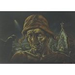 By Peter Howson (born 1958, Scottish) - 'Dante', signed and dated '06, pastel study, 8" x 11",