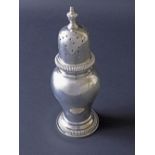 Mappin & Webb silver baluster sugar sifter, London 1979, 7" high, 5oz approx